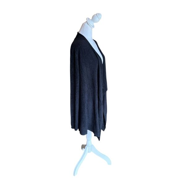 Barefoot Dreams Cozychic Lite Black Draped Open Calypso Cardigan Size S/M - Picture 2 of 7